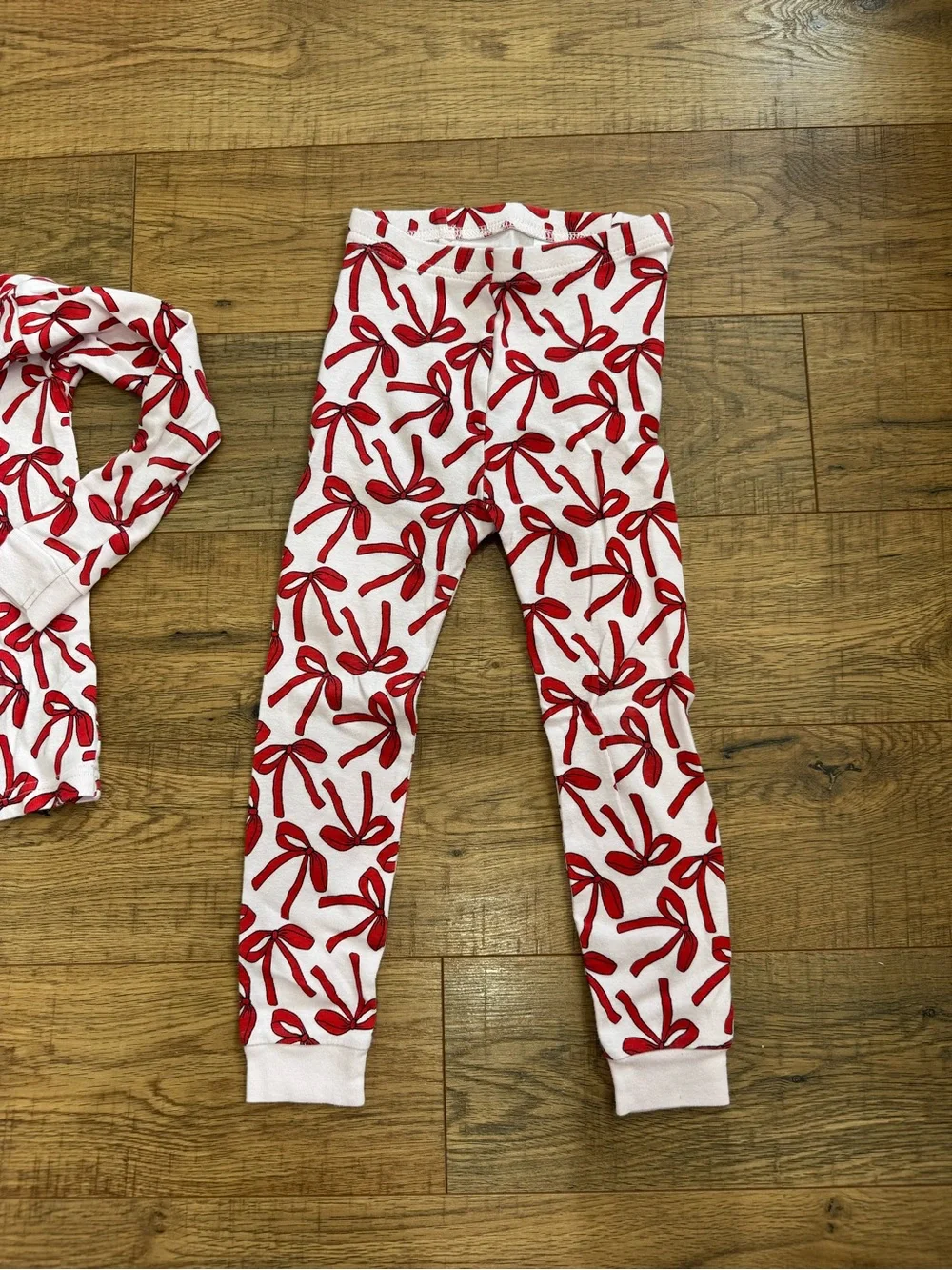 GAP White Pajama Set with Red Bow Print